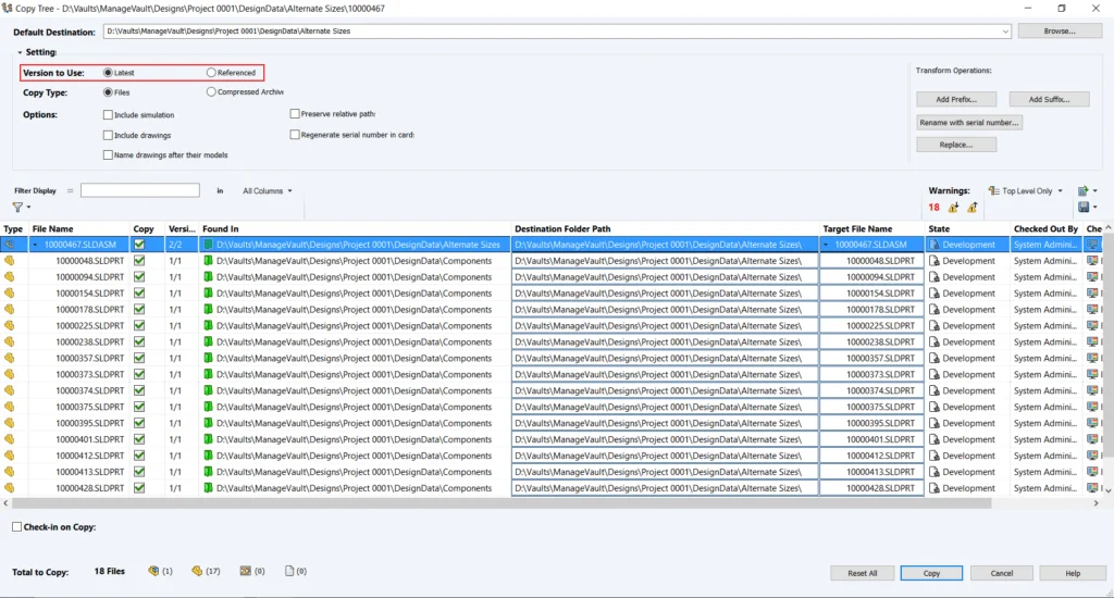 SOLIDWORKS PDM – Copy Tree Feature
